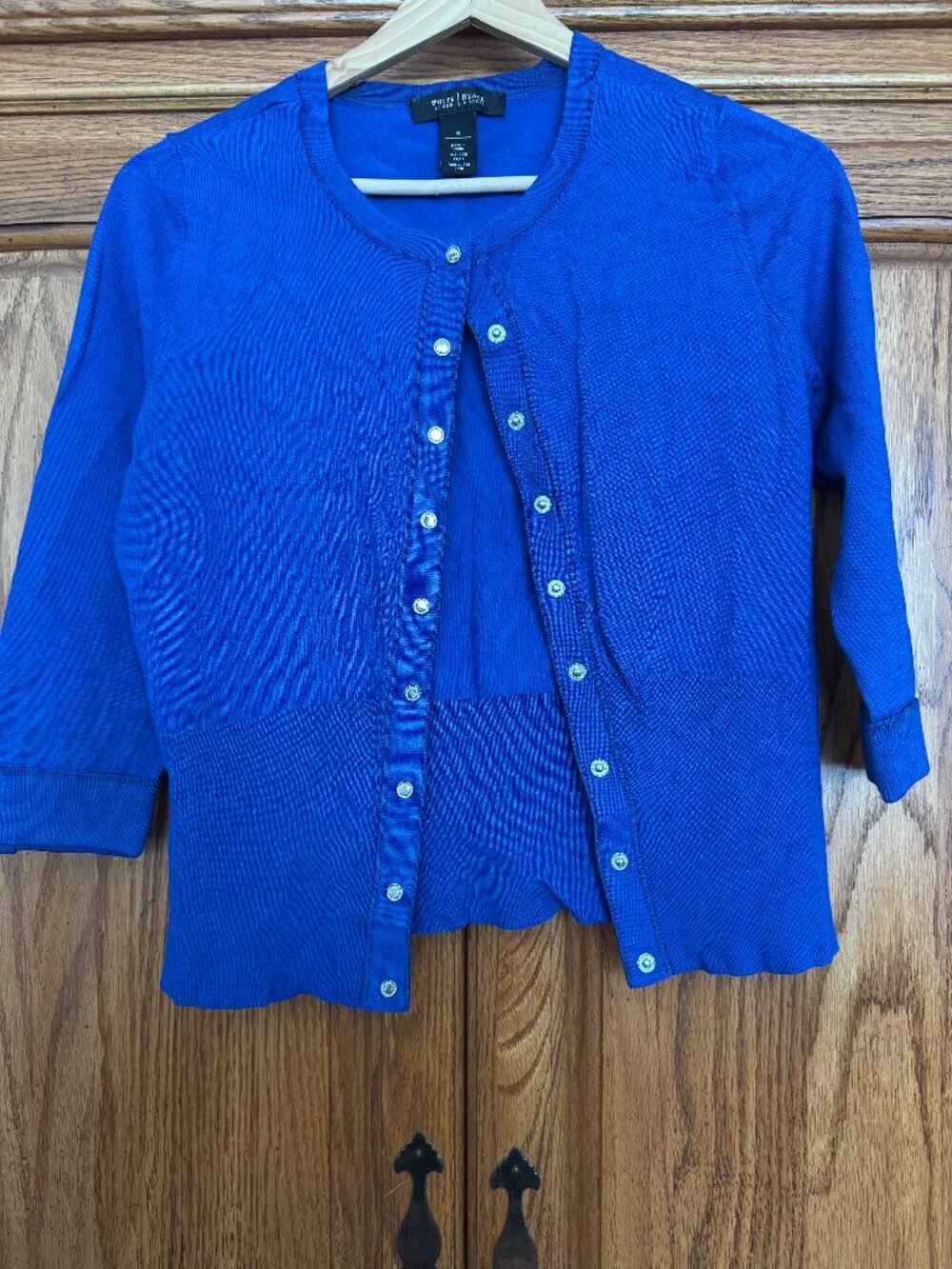 White House Black Market Royal Blue Button-Front Cardigan